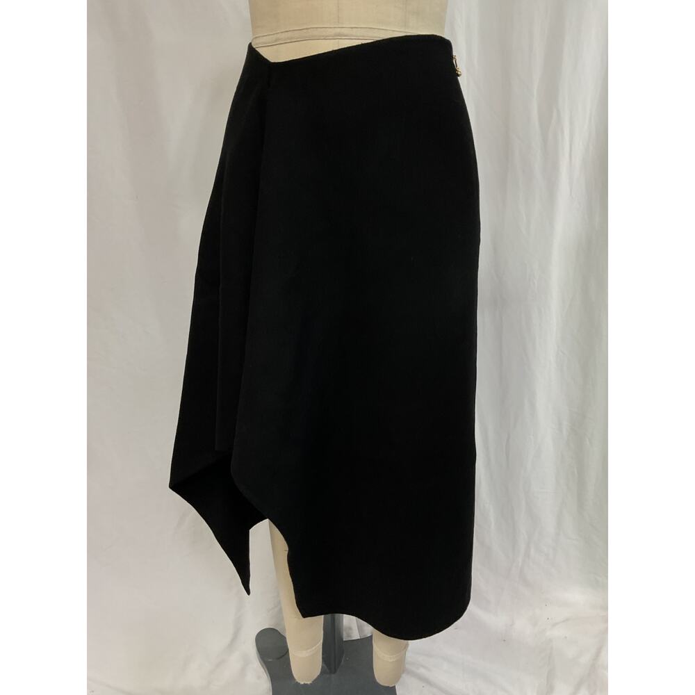 Cos 'The Asymmetric' Black Wool Midi Skirt Size 2